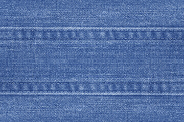 Blue Denim or jeans fabric with seam texture abstract for background