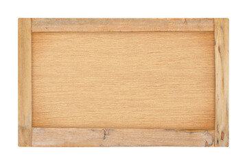 Old wood sign plank isolated on white background with clipping path