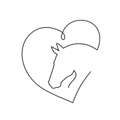 Silhouette of a thin line horse © Abundzu