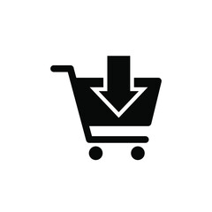 Shopping cart icon vector black. Shopping cart icon. Shopping cart. Shopping Cart Icon Vector Illustration.