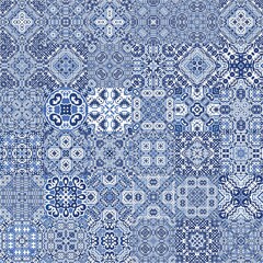Ornamental azulejo portugal tiles decor.