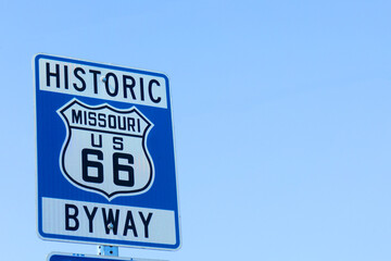 Missouri sign, Historic Route 66, MO USA.