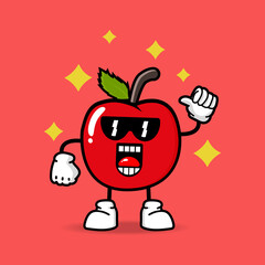cute aple cartoon mascot character