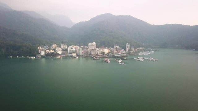 Aerial shot of Ita Thao   Sun Moon Lake  Taiwan