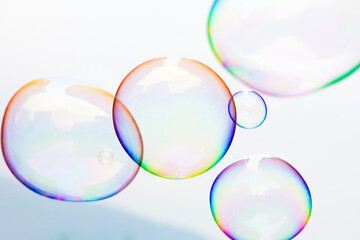 Colored foam bubbles