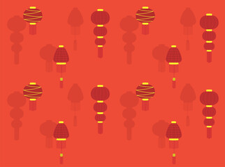Chinese Lantern New Year Various Vector Wallpaper Set 2-01