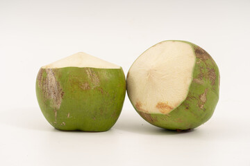 Coconut fruit on white background.