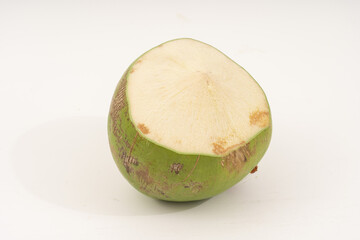 Coconut fruit on white background.