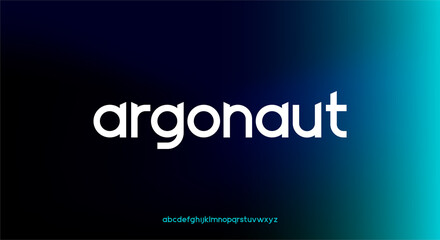 Argonaut, an abstract technology science alphabet lowercase font. digital space typography vector illustration design - obrazy, fototapety, plakaty