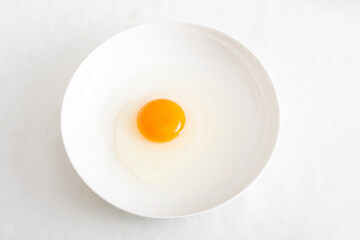 A close-up of yolks and runny eggs