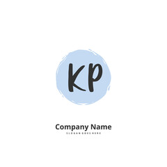 K P KP Initial handwriting and signature logo design with circle. Beautiful design handwritten logo for fashion, team, wedding, luxury logo.