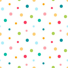Cute colorful dotted, confetti vector seamless pattern background.
