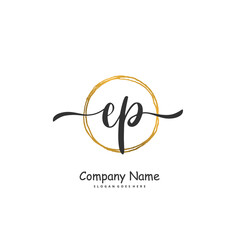 E P EP Initial handwriting and signature logo design with circle. Beautiful design handwritten logo for fashion, team, wedding, luxury logo.