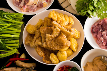 Ingredients hot pot side dishes pose