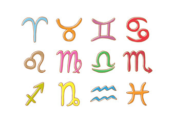 星占いの星座イラスト（カラー）