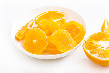 Freshly cut delicious navel orange
