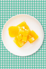 Freshly cut delicious navel orange