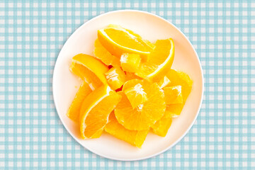 Freshly cut delicious navel orange