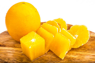 Freshly cut delicious navel orange