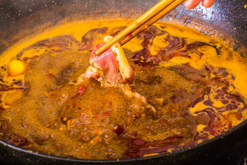 Hot and spicy red oil hot pot