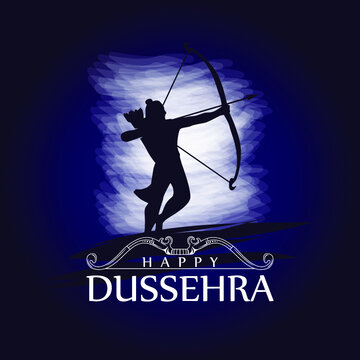 Illustration bow vector design for Happy Dussehra holiday celebration.