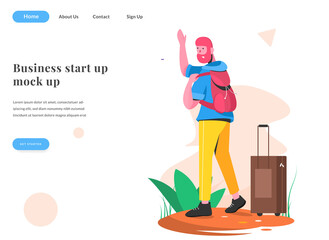 Fototapeta premium web landing page traveling web