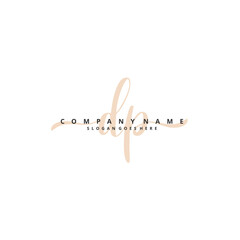 D P DP Initial handwriting and signature logo design with circle. Beautiful design handwritten logo for fashion, team, wedding, luxury logo.