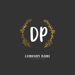 D P DP Initial handwriting and signature logo design with circle. Beautiful design handwritten logo for fashion, team, wedding, luxury logo.