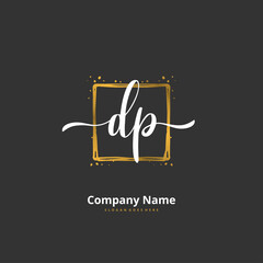 D P DP Initial handwriting and signature logo design with circle. Beautiful design handwritten logo for fashion, team, wedding, luxury logo.