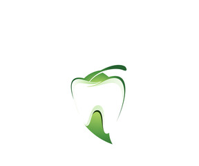 Green dental logo design template