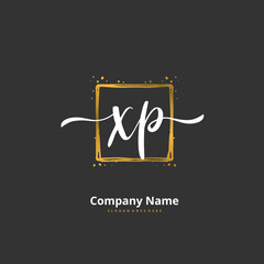 X P XP Initial handwriting and signature logo design with circle. Beautiful design handwritten logo for fashion, team, wedding, luxury logo.