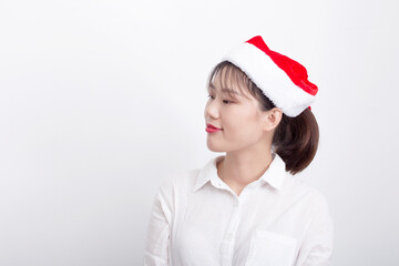 The girl in the Santa hat