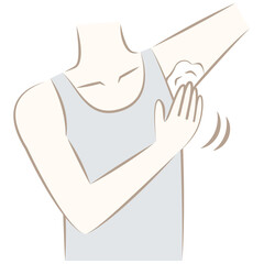 脇にクリームを塗る男性／保湿や臭い対策などのボディケア