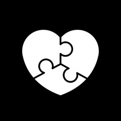 Red pieces puzzle of romantic heart.