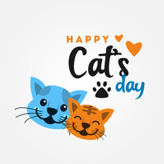 Happy Cat Day Vector Design Illustration For Celebrate Moment