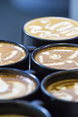 Close up on americano latte