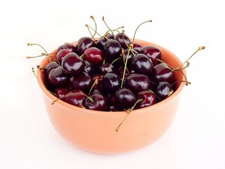 deep red and red sweet cherries fruits close up