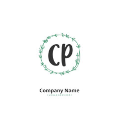 Obraz premium C P CP Initial handwriting and signature logo design with circle. Beautiful design handwritten logo for fashion, team, wedding, luxury logo.