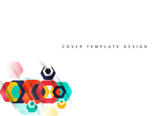 Abstract background of rounded colored hexagons. Business presentation template. Modern geometric design. Vector