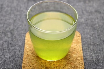 A grass of Japanese green tea, Isolated background.
