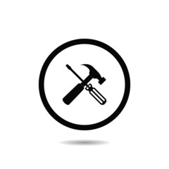 Pair of tools icon with shadow