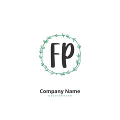 F P FP Initial handwriting and signature logo design with circle. Beautiful design handwritten logo for fashion, team, wedding, luxury logo.