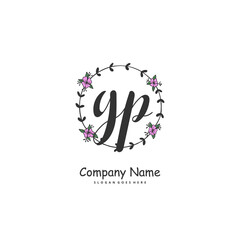 G P GP Initial handwriting and signature logo design with circle. Beautiful design handwritten logo for fashion, team, wedding, luxury logo.