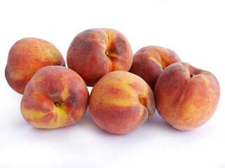 tasty,sweet red and yellow peaches close up