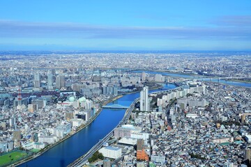 東京スカイツリーからみた東京の街並み