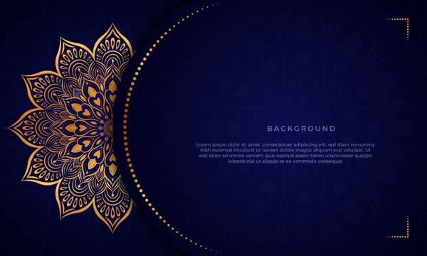 Luxury mandala background with floral ornament pattern. Hand drawn gold mandala design. Vector mandala template for decoration invitation, cards, wedding, logos, cover, brochure, flyer, banner.