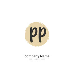 P PP Initial handwriting and signature logo design with circle. Beautiful design handwritten logo for fashion, team, wedding, luxury logo.