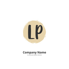 L P LP Initial handwriting and signature logo design with circle. Beautiful design handwritten logo for fashion, team, wedding, luxury logo.