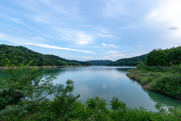 Fototapeta na wymiar 北海道　桂沢湖の夕景