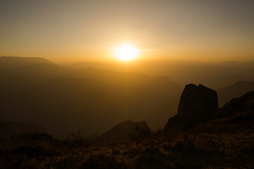 Obraz premium Mountain and sunset